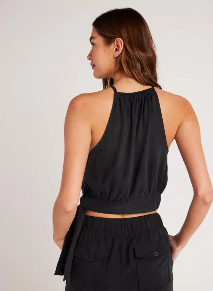 Bella Dahl Cropped Side Tie Halter 8211 Black Women Sleeveless Bella Dahl Cropped Side Tie Halter 8211 Black Women Sleeveless