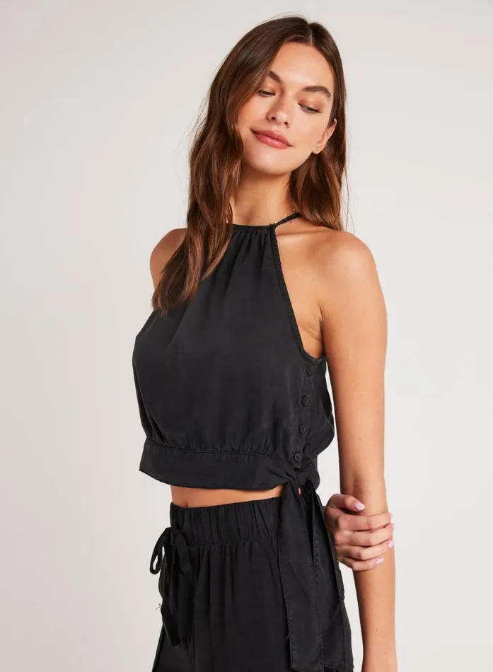Bella Dahl Cropped Side Tie Halter 8211 Black Women Sleeveless Bella Dahl Cropped Side Tie Halter 8211 Black Women Sleeveless