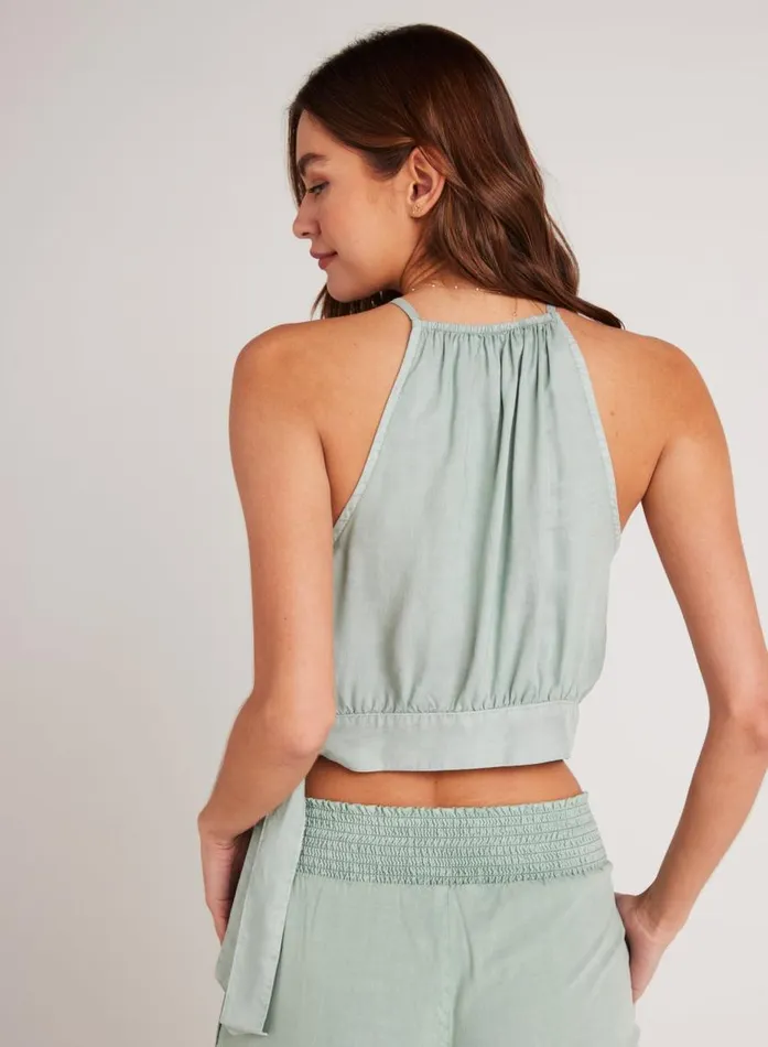 Bella Dahl Cropped Side Tie Halter 8211 Oasis Green Women Sleeveless Bella Dahl Cropped Side Tie Halter 8211 Oasis Green Women Sleeveless