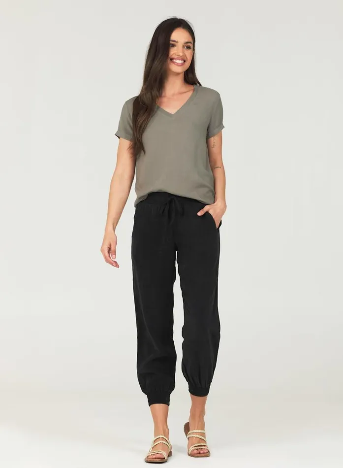 Bella Dahl Easy Drawstring Jogger 8211 Vintage Black Women Joggers
