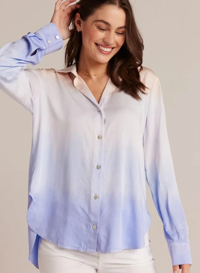 Bella Dahl Flowy Button Down 8211 Sunrise Ombre Dye Women Long Sleeve