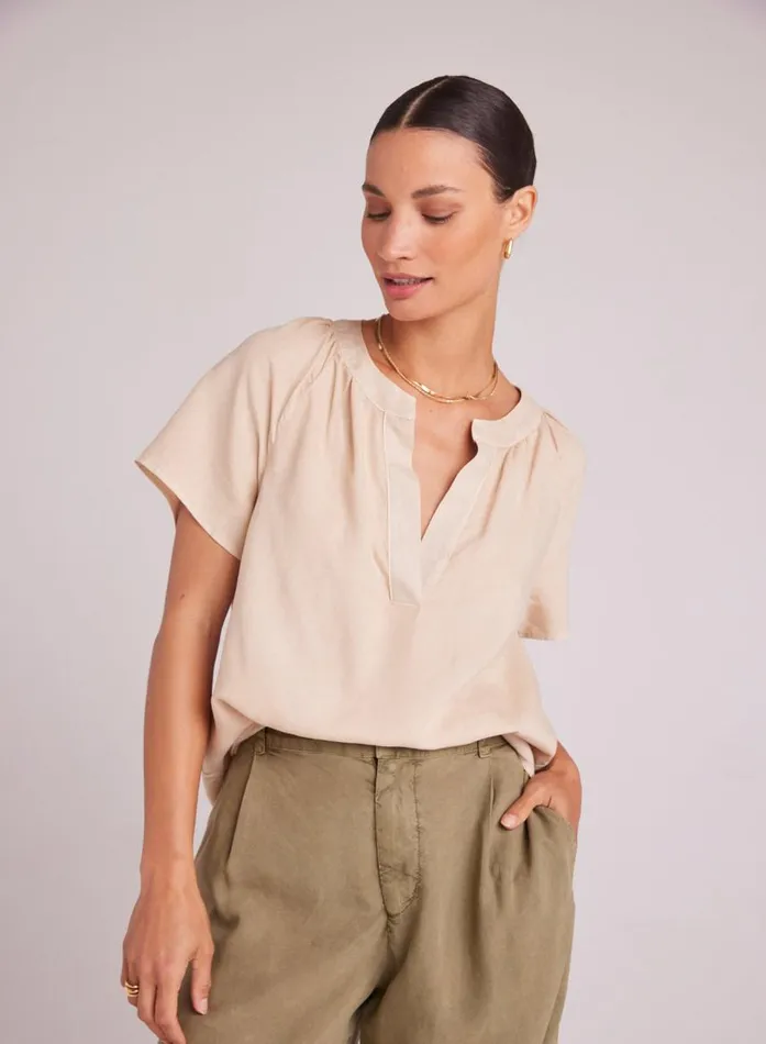Bella Dahl Flowy Short Sleeve Pullover 8211 Summer Khaki Women Short Sleeve
