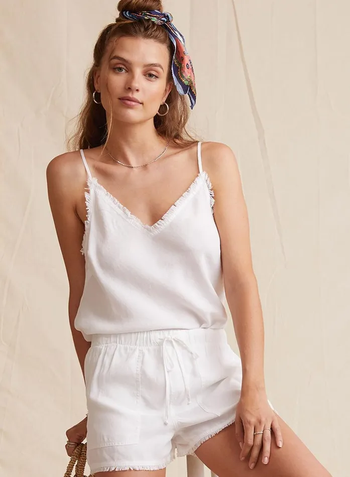 Bella Dahl Frayed Hem Pocket Short 8211 White Women Shorts