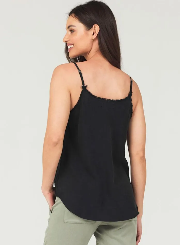 Bella Dahl Frayed Tencel Cami 8211 Vintage Black Women Sleeveless Bella Dahl Frayed Tencel Cami 8211 Vintage Black Women Sleeveless