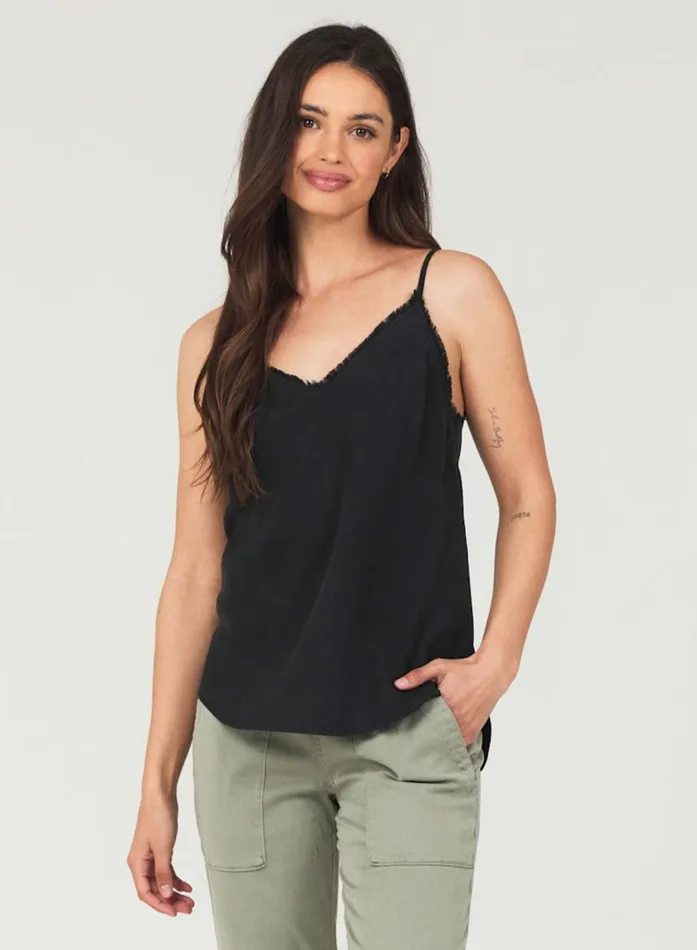 Bella Dahl Frayed Tencel Cami 8211 Vintage Black Women Sleeveless Bella Dahl Frayed Tencel Cami 8211 Vintage Black Women Sleeveless
