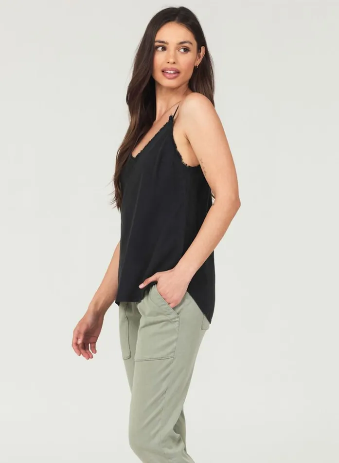 Bella Dahl Frayed Tencel Cami 8211 Vintage Black Women Sleeveless Bella Dahl Frayed Tencel Cami 8211 Vintage Black Women Sleeveless