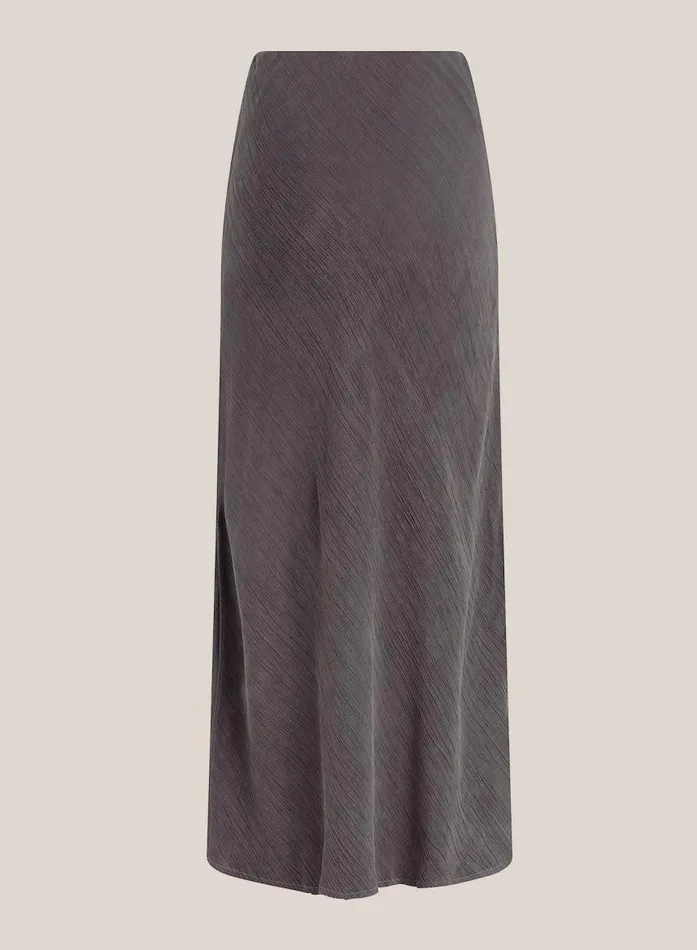 Bella Dahl Side Slit Bias Maxi Skirt 8211 Slate Charcoal Women Skirts