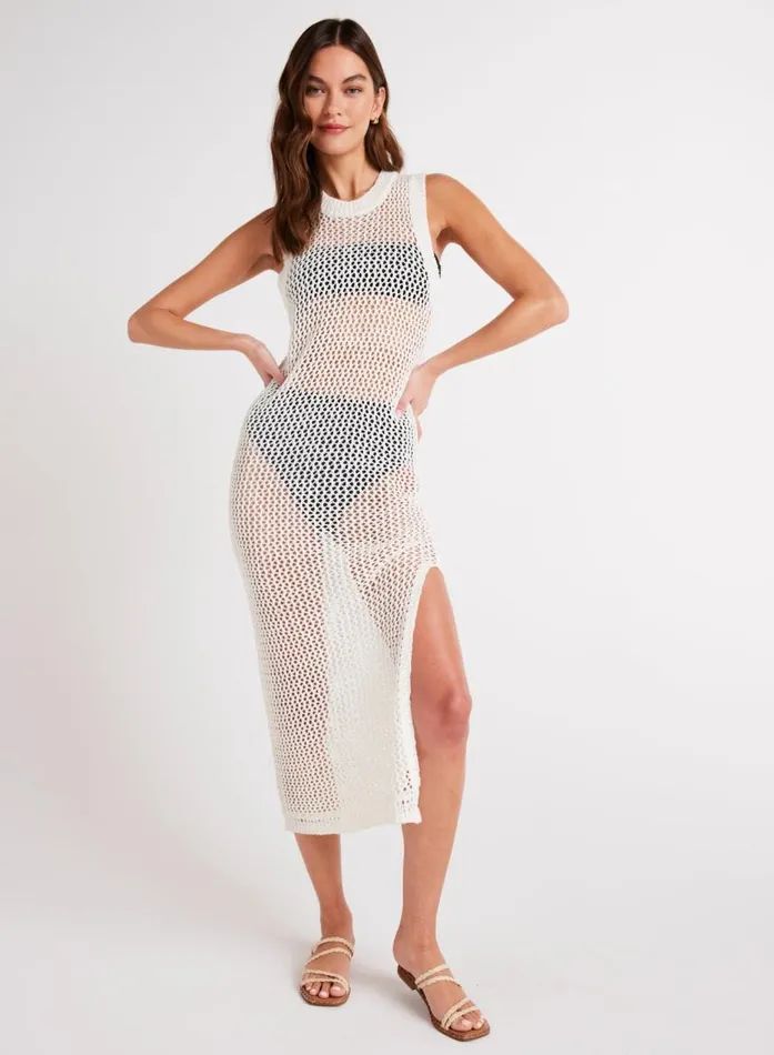 Bella Dahl Tank Sweater Dress 8211 Off White Women Midi Dresses