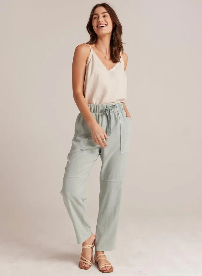 Bella Dahl Utility Tie Waist Trouser 8211 Oasis Green Women Pants