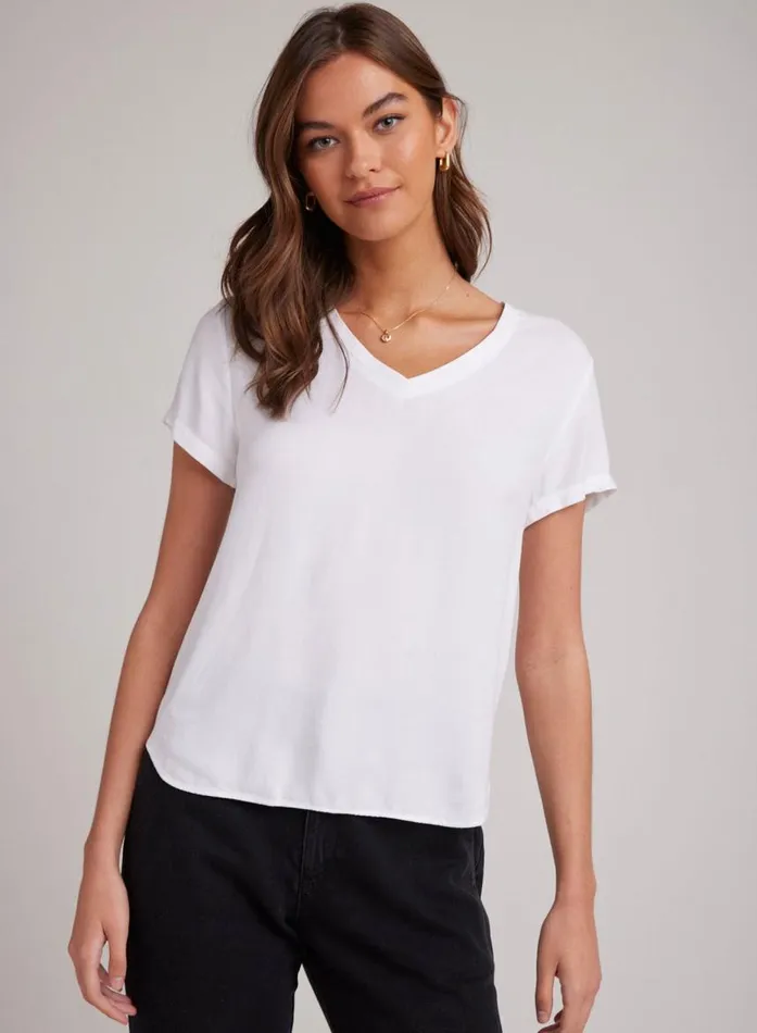 Bella Dahl VNeck Tee 8211 White Women Short Sleeve