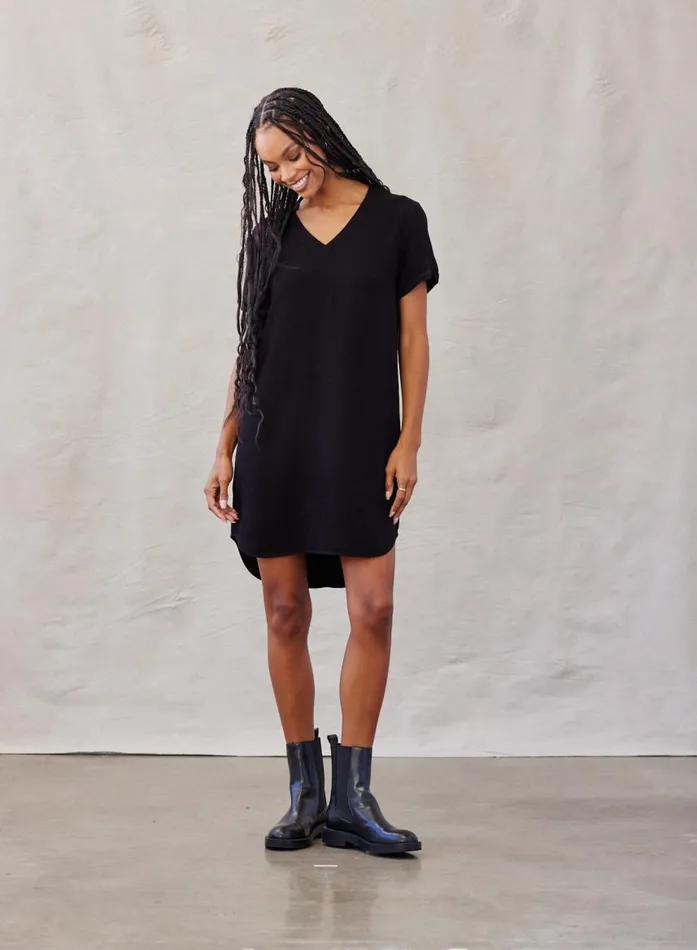 Bella Dahl VNeck Tee Dress 8211 Vintage Black Women Mini Dresses