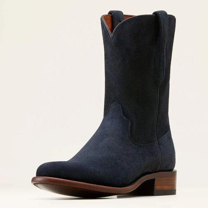 Bench Made Clanton Western Boot Oiled Navy Roughout Men Ariat Western Boots
