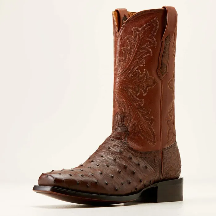 Bench Made Stilwell Western Boot Bourbon Full Quill Ostrich Men Ariat Western Boots