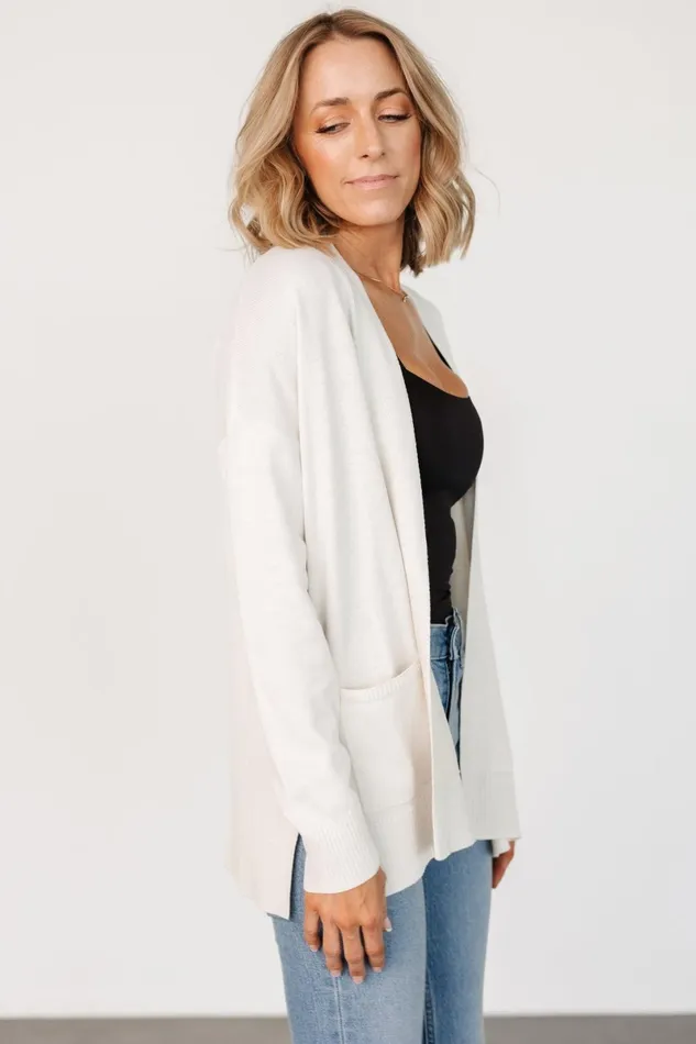 Bennett Pocket Cardigan Ivory Women Baltic Born Cardigans Bennett Pocket Cardigan Ivory Women Baltic Born Cardigans