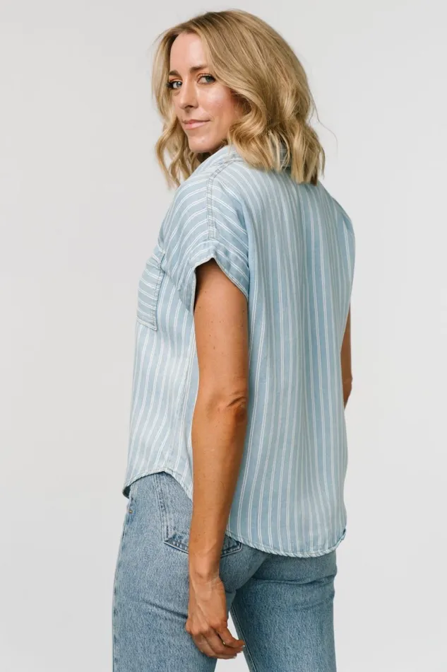 Berkley Striped Top Denim Blue Women Baltic Born Blouses Shirts Berkley Striped Top Denim Blue Women Baltic Born Blouses Shirts