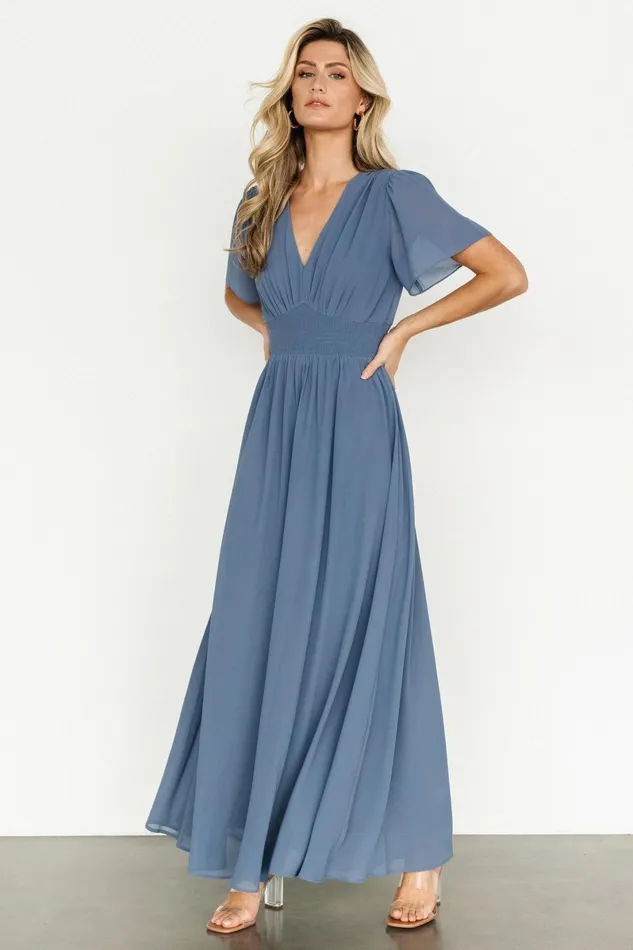 Birdie Maxi Dress Whisper Blue Women Baltic Born Bump Friendly