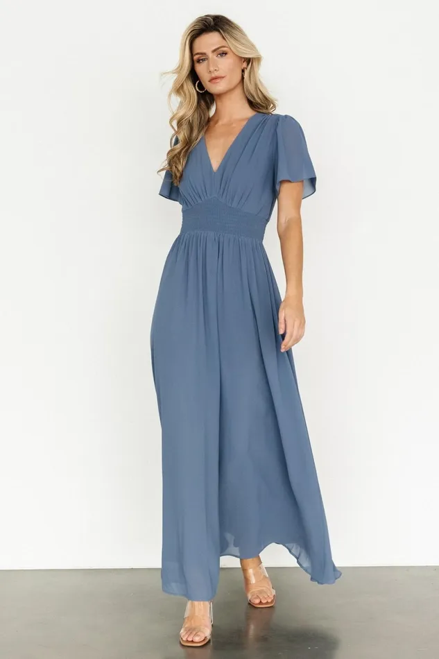 Birdie Maxi Dress Whisper Blue Women Baltic Born Bump Friendly Birdie Maxi Dress Whisper Blue Women Baltic Born Bump Friendly
