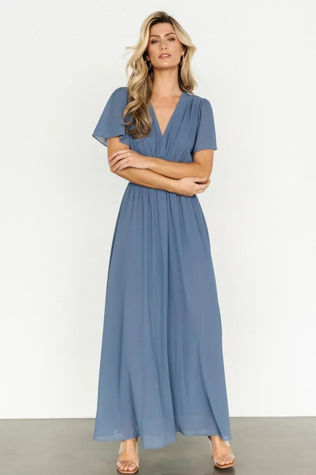 Birdie Maxi Dress Whisper Blue Women Baltic Born Bump Friendly Birdie Maxi Dress Whisper Blue Women Baltic Born Bump Friendly