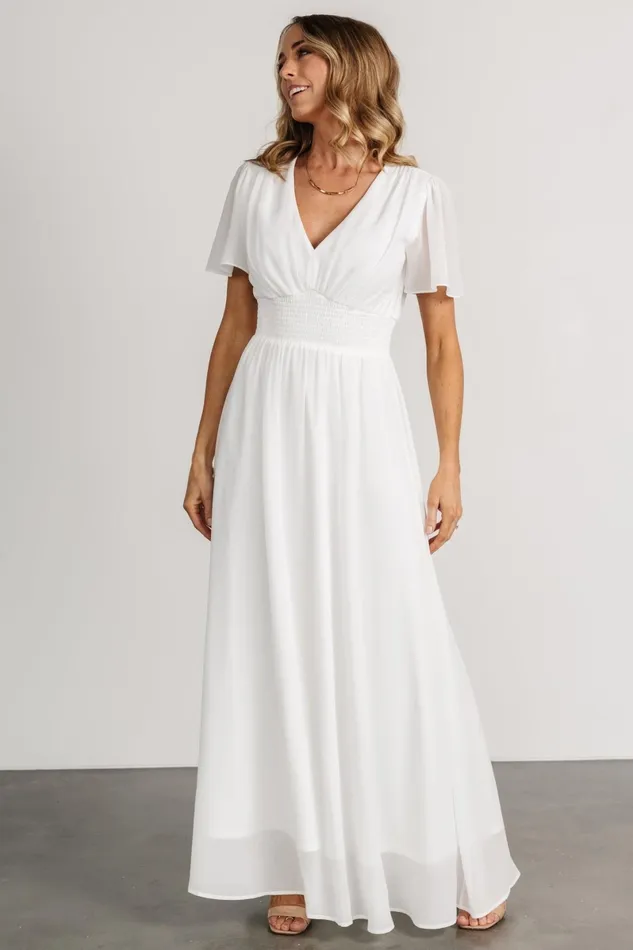 Birdie Maxi Dress White Women Baltic Born Bridal