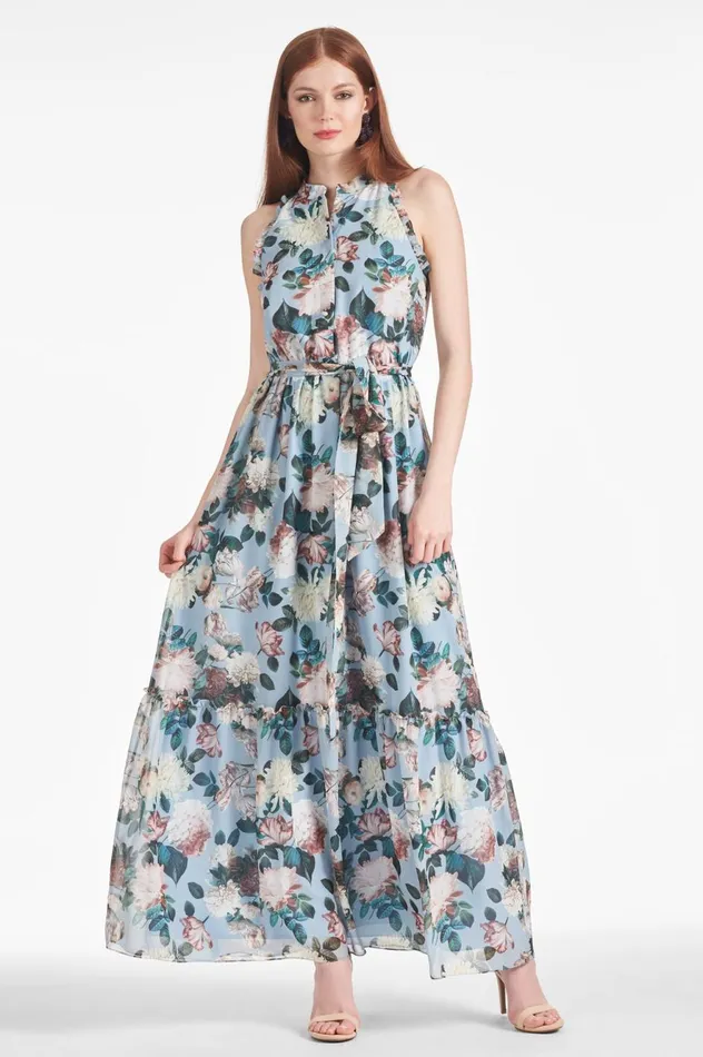 Blair Dress 8211 Ice Blue Garden Women Sachin and Babi Sleeveless