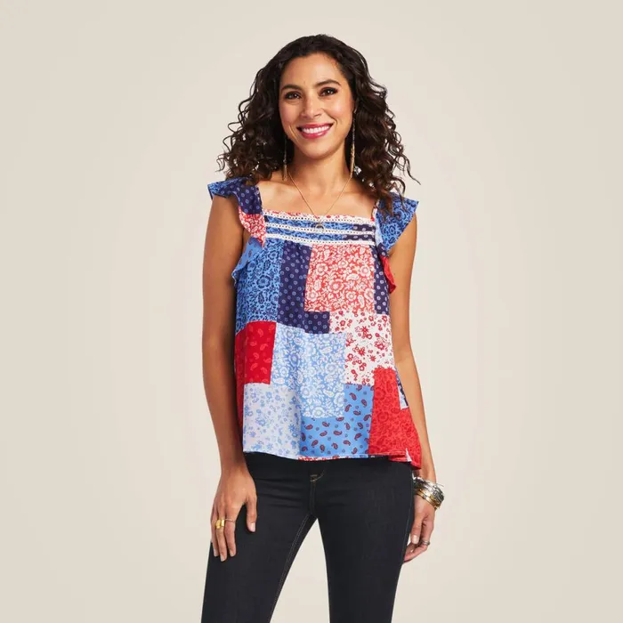 Blue Note Tank Patchwork Print Women Ariat TShirts and Tops