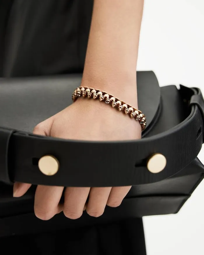 Bobbie Box Chain Studded Bracelet Warm Brasscrystal Women AllSaints Jewelry