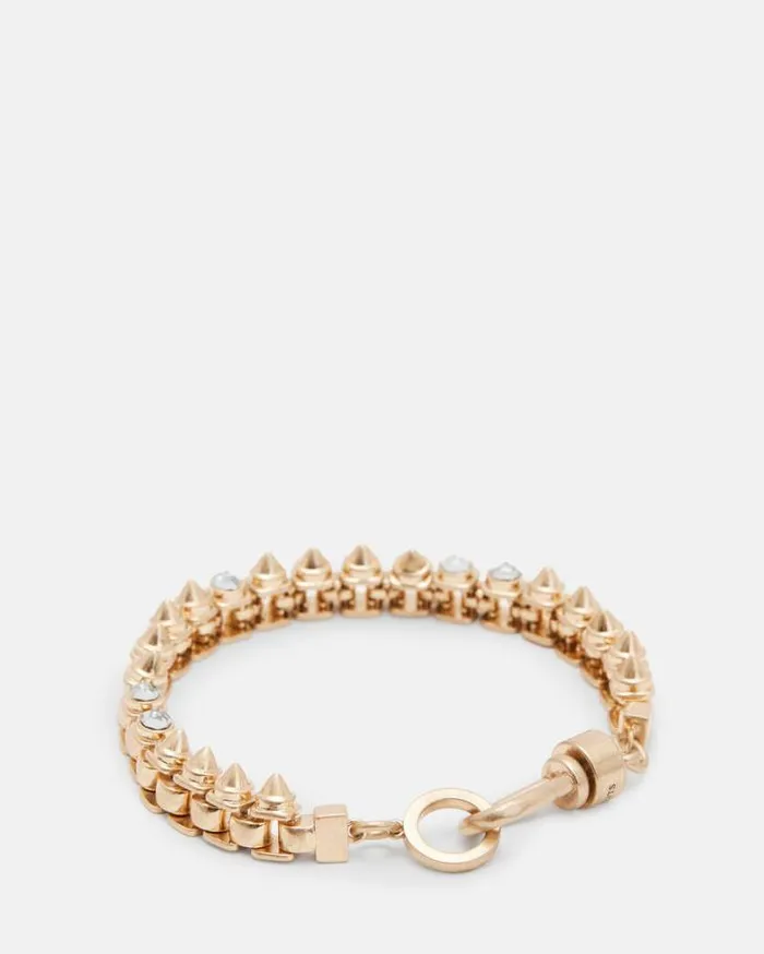Bobbie Box Chain Studded Bracelet Warm Brasscrystal Women AllSaints Jewelry