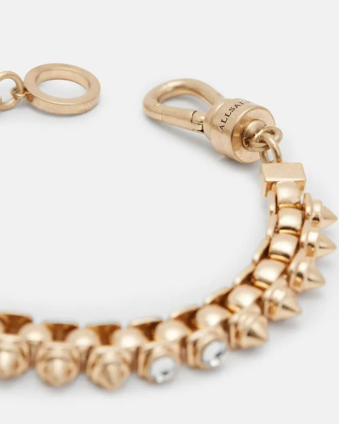 Bobbie Box Chain Studded Bracelet Warm Brasscrystal Women AllSaints Jewelry