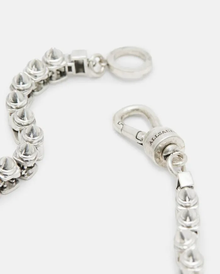 Bobbie Box Chain Studded Necklace Wrm Slvrblck Diam Women AllSaints Jewelry