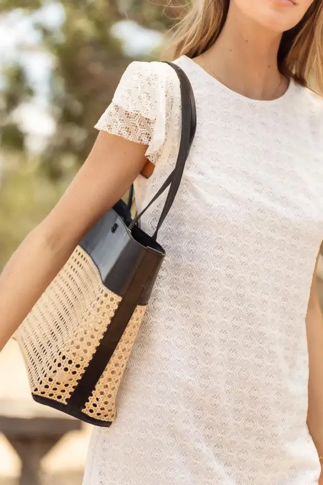 Bohme Bags Ellie Wicker Tote In Black Black 8211 Women Bohme Bags Ellie Wicker Tote In Black Black 8211 Women
