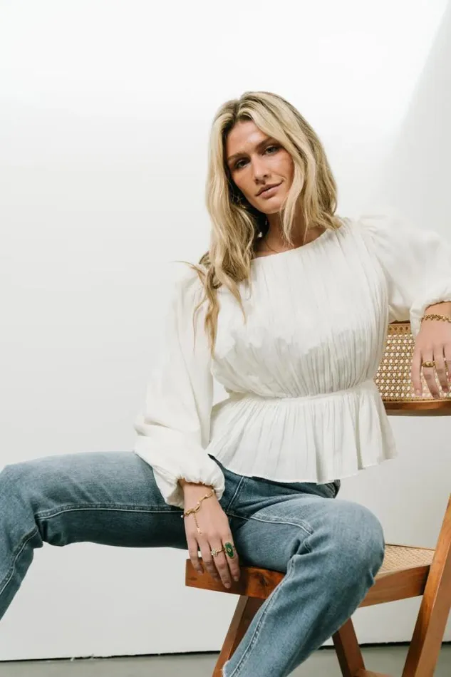 Bohme Blouses Charlee Pleated Blouse In Cream Cream 8211 Women