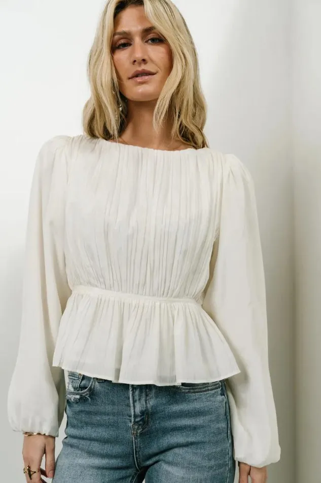 Bohme Blouses Charlee Pleated Blouse In Cream Cream 8211 Women Bohme Blouses Charlee Pleated Blouse In Cream Cream 8211 Women
