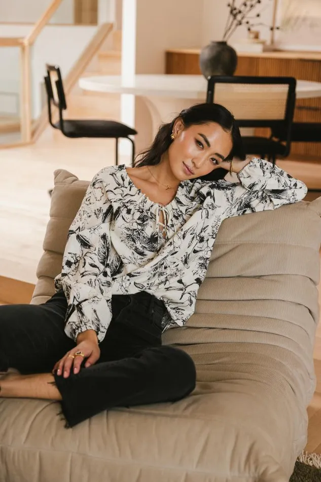 Bohme Blouses Kimberly Floral Blouse Ivory 8211 Women