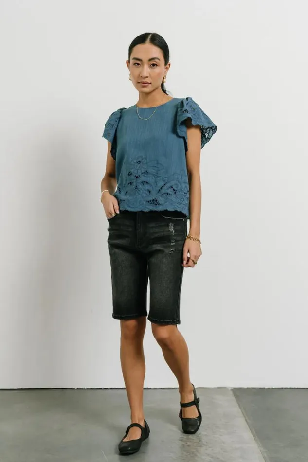 Bohme Denim Bermudas Miley Bermuda Shorts In Black Black 8211 Women Bohme Denim Bermudas Miley Bermuda Shorts In Black Black 8211 Women