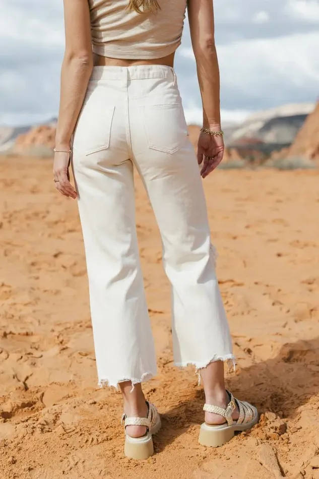 Bohme Denim Charlie Distressed Jeans In Ivory Ivory 8211 Women Bohme Denim Charlie Distressed Jeans In Ivory Ivory 8211 Women
