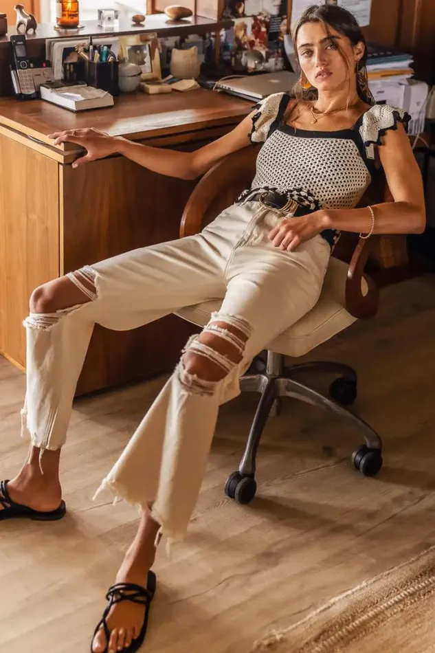 Bohme Denim Charlie Distressed Jeans In Ivory Ivory 8211 Women Bohme Denim Charlie Distressed Jeans In Ivory Ivory 8211 Women