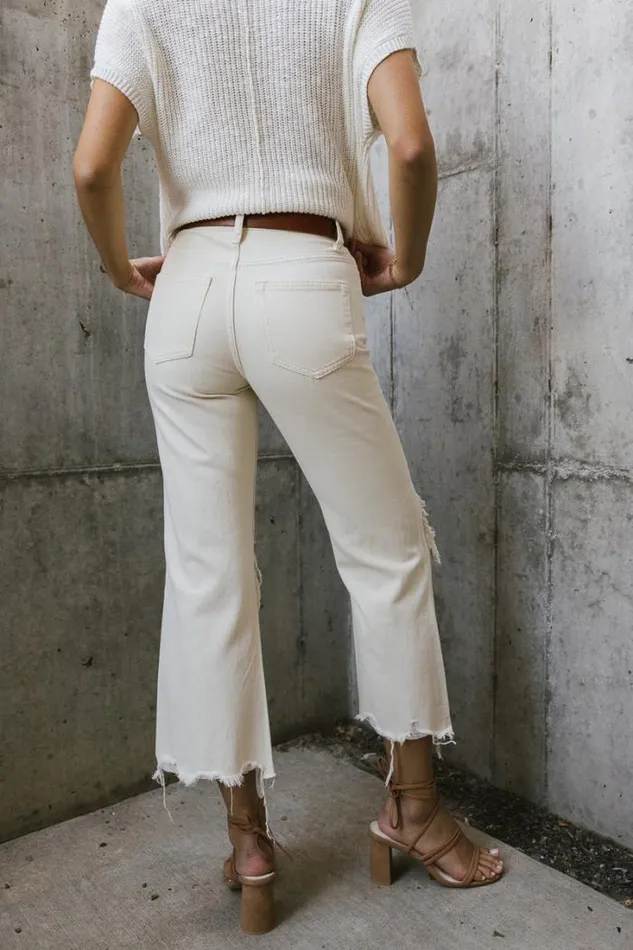 Bohme Denim Charlie Distressed Jeans In Ivory Ivory 8211 Women Bohme Denim Charlie Distressed Jeans In Ivory Ivory 8211 Women
