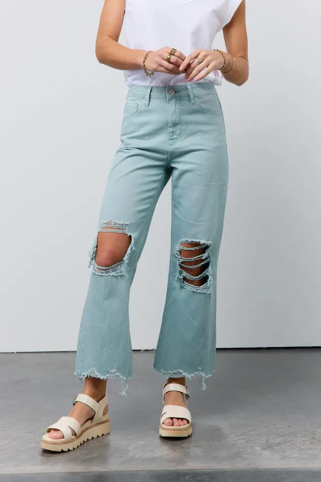 Bohme Denim Charlie Distressed Jeans In Seafoam Seafoam 8211 Women