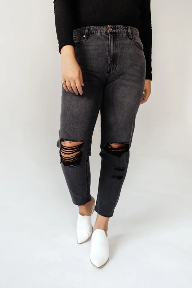 Bohme Denim Harold Distressed Mom Jeans 8211 FINAL SALE Black 8211 Women Bohme Denim Harold Distressed Mom Jeans 8211 FINAL SALE Black 8211 Women