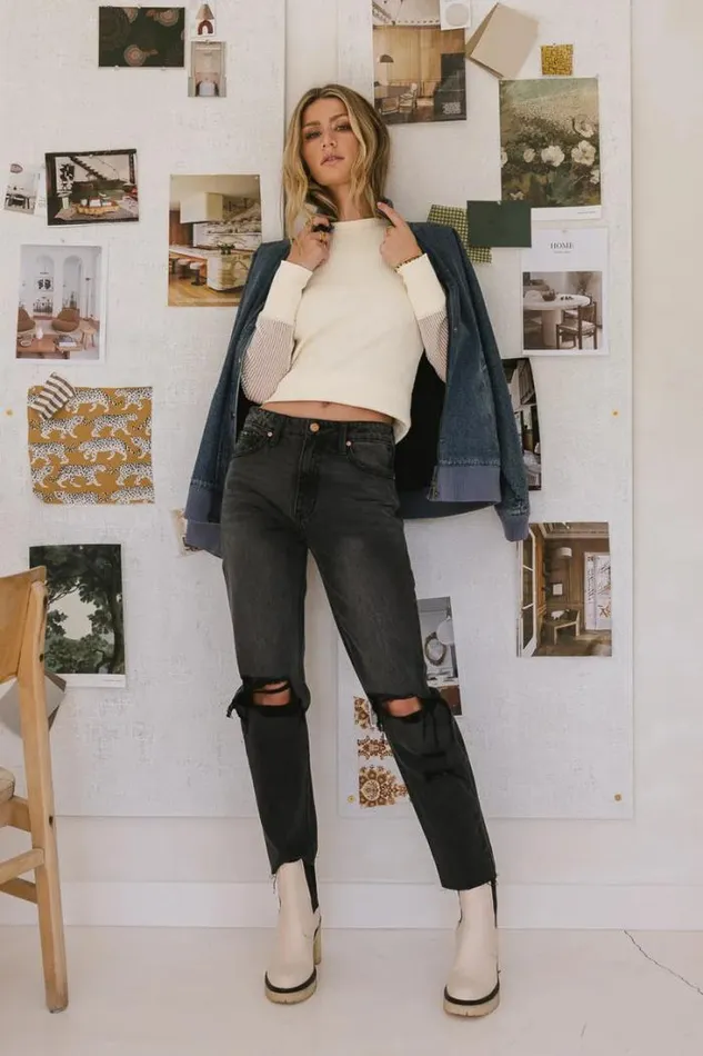 Bohme Denim Harold Distressed Mom Jeans 8211 FINAL SALE Black 8211 Women Bohme Denim Harold Distressed Mom Jeans 8211 FINAL SALE Black 8211 Women