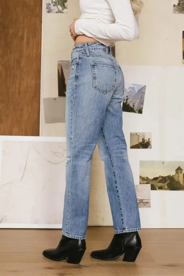 Bohme Denim Michelle Straight Leg Jeans Medium Wash 8211 Women Bohme Denim Michelle Straight Leg Jeans Medium Wash 8211 Women