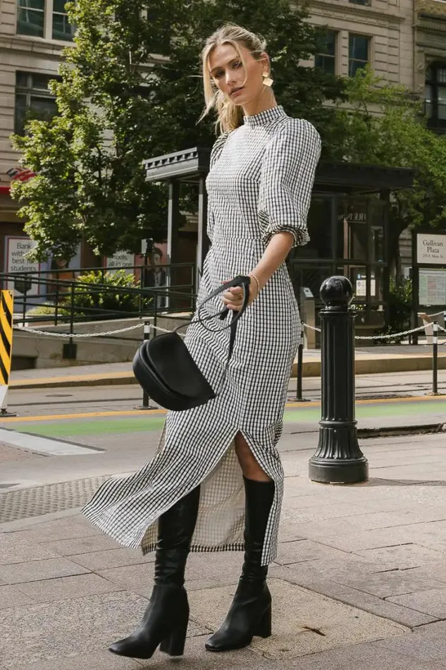 Bohme Dresses Alex Gingham Dress In Black Black 8211 Women Bohme Dresses Alex Gingham Dress In Black Black 8211 Women
