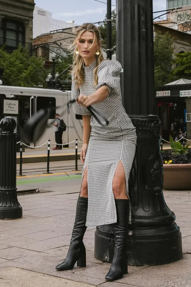 Bohme Dresses Alex Gingham Dress In Black Black 8211 Women Bohme Dresses Alex Gingham Dress In Black Black 8211 Women