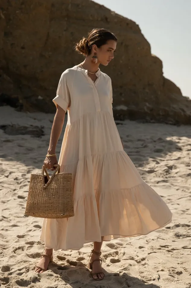 Bohme Dresses Amanda Tiered Dress In Cream Cream 8211 Women