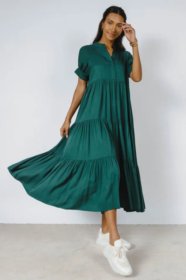 Bohme Dresses Amanda Tiered Dress In Hunter Green Hunter Green 8211 Women Bohme Dresses Amanda Tiered Dress In Hunter Green Hunter Green 8211 Women