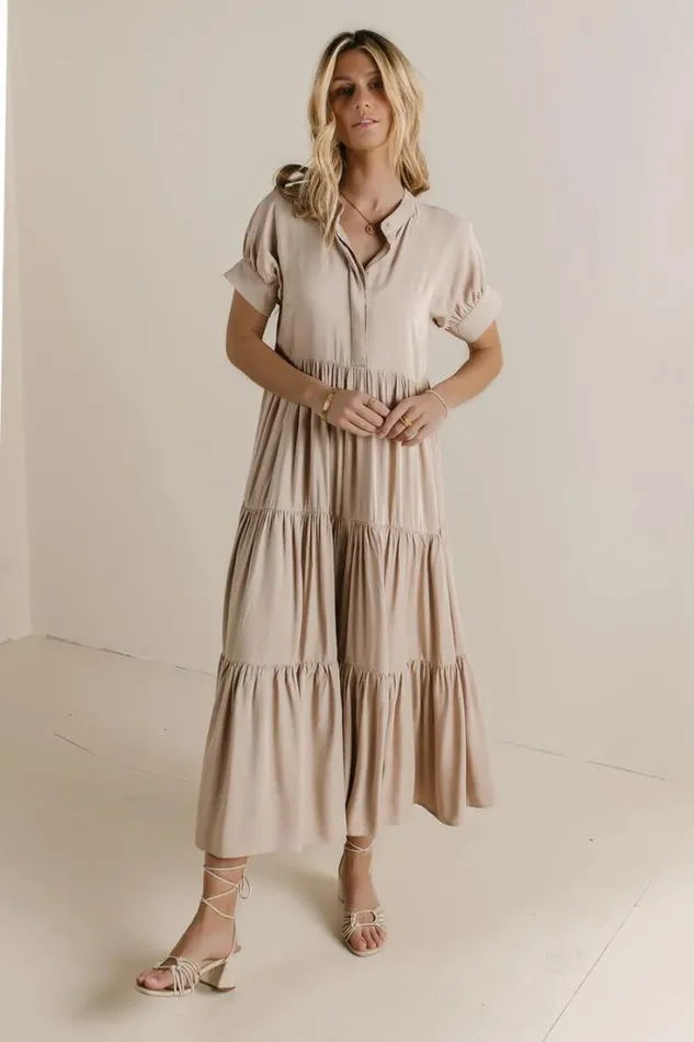 Bohme Dresses Amanda Tiered Dress In Tan Tan 8211 Women
