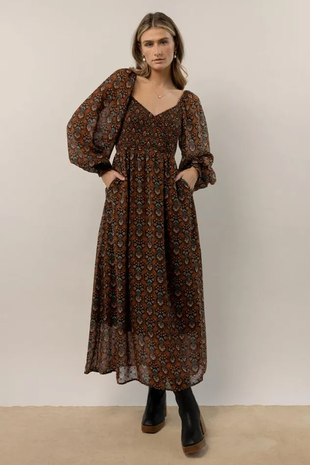 Bohme Dresses Averie Floral Midi Dress In Navy Navy 8211 Women Bohme Dresses Averie Floral Midi Dress In Navy Navy 8211 Women