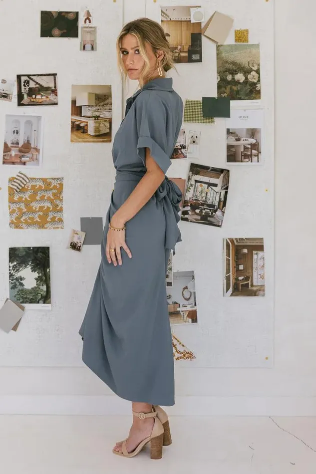 Bohme Dresses Brynlee Ruched Dress In Blue Blue 8211 Women Bohme Dresses Brynlee Ruched Dress In Blue Blue 8211 Women