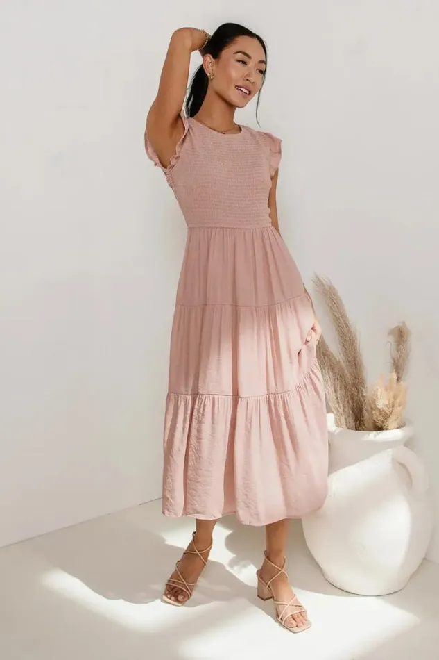 Bohme Dresses Declan Midi Dress In Blush Blush 8211 Women