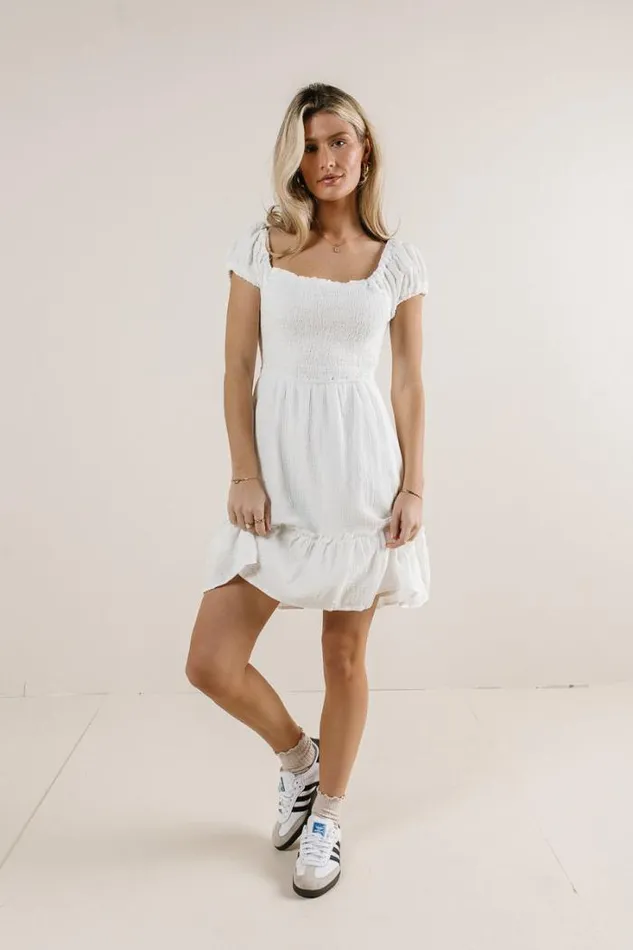Bohme Dresses Janeia Textured Mini Dress Ivory 8211 Women